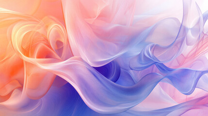 Smooth gradient transitions from soft peach to lavender, with dynamic swirls and abstract patterns forming a gentle yet energetic composition.