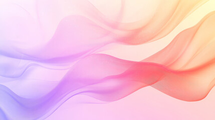 Fototapeta premium Smooth pastel gradient background moving from soft peach to light lavender, with flowing abstract dynamic shapes creating gentle movement.
