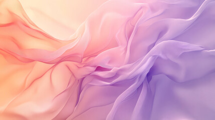 Fototapeta premium Smooth pastel gradient background moving from soft peach to light lavender, with flowing abstract dynamic shapes creating gentle movement.