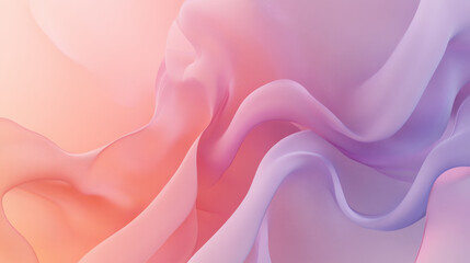 Obraz premium Soft gradient blending pale lavender and coral with dynamic, fluid abstract shapes forming a modern and gentle background.