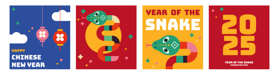 2025 Chinese new year, Minimalistic trendy backgrounds for branding, banner, cover, card