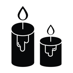 candle icon vector on white background