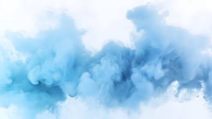Fototapeta premium white background with blue ink in water in motion smoke explosion effect abstract background with copy space, Generative AI 