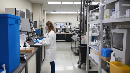 Obraz premium The research and development lab within the factory is shown