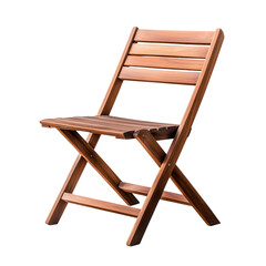 A stylish wooden folding chair perfect for outdoor and indoor use, combining functionality with modern design. isolated on a transparent background