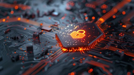 Cyber attack warning with a red padlock icon indicating a breach in internet security
