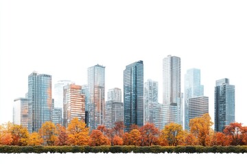 Obraz premium Realistic modern cityscape architecture buildings skyscrapers.