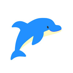 Cute Dolphin Illustration. Smiling Dolphin Cartoon Clipart.	