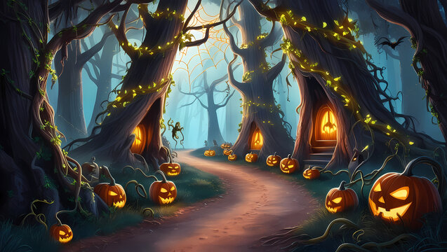 The spooky halloween night, horrer night, mysterious night