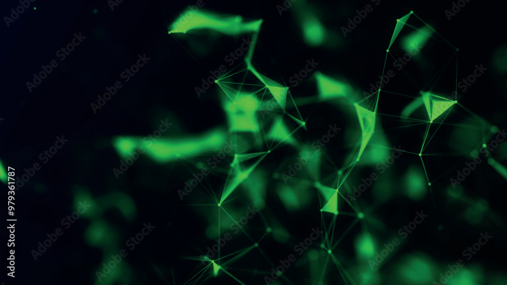Poster abstract background with connecting dots and lines. network connection structure. plexus effect. 3d 