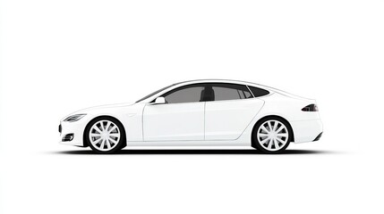 Fototapeta premium Sleek White Sports Car in Detail