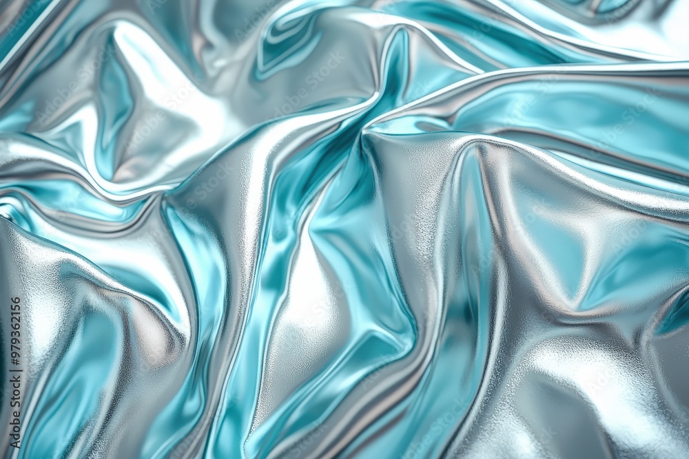 Aufkleber the soft light reflects off the crumpled light blue satin fabric, highlighting its luxurious texture