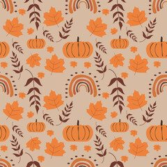Autumn vector ilustration seamless patern.Great for textile,fabric,wrapping paper,and any print.