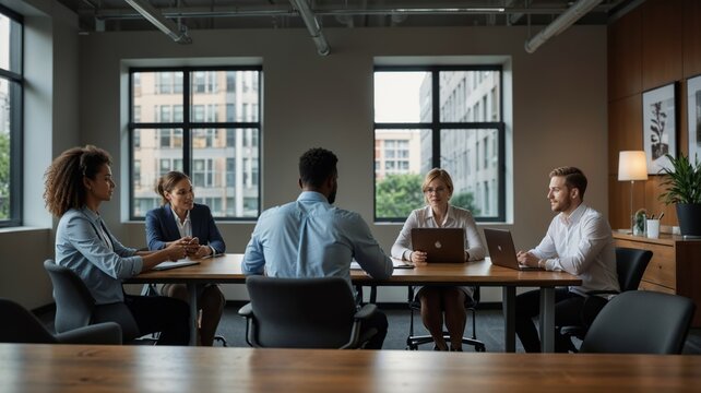 Diverse Business Team Collaboration Meeting Around Conference Table