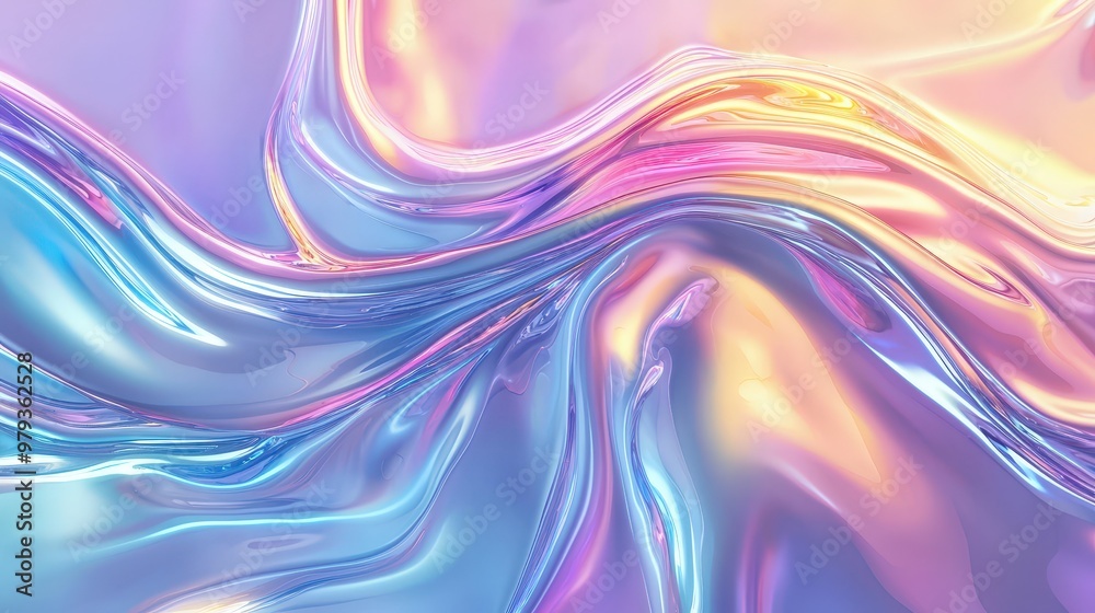 Fototapete vibrant swirls of liquid textures flow together, showcasing smooth movement and a blend of pastel co
