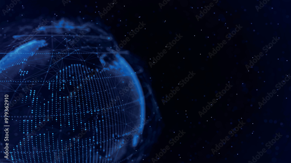 Poster world map point and line composition concept of global business. earth element. global network conne