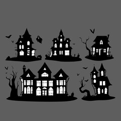 halloween background with house