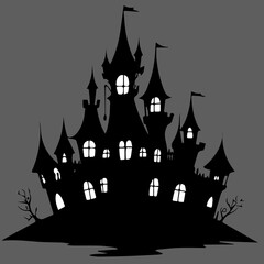 halloween background with house