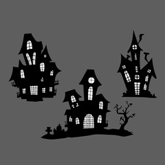 halloween background with house