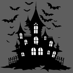 halloween background with house