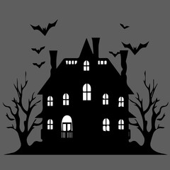 halloween background with house