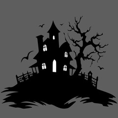 halloween background with house