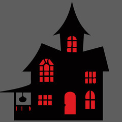 halloween background with house
