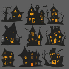 halloween background with house