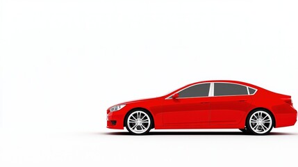 Obraz premium Red Hatchback Car Image on White Background