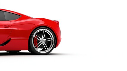 Fototapeta na wymiar A Red Sports Car on a White Surface