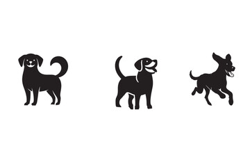 Dog silhouette, vector and illustration