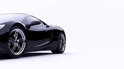 Sleek Black Sports Car on Track