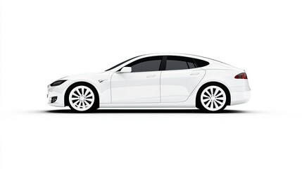 White Car on Stark Background