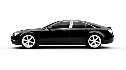 Obraz premium Sleek Black Sports Car on Gray Background