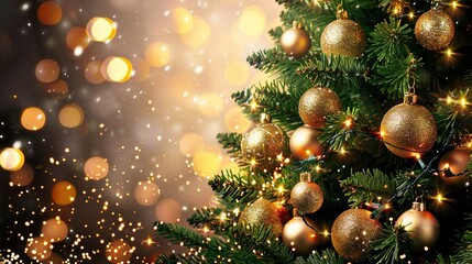 Christmas tree with sparkling ornaments