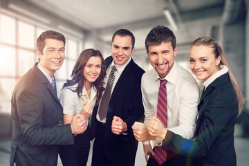 Cheerful business team of young smart professionals