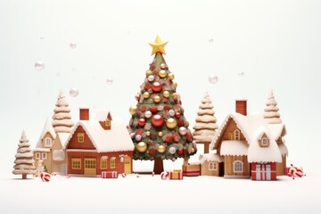 Christmas confectionery architecture illuminated.