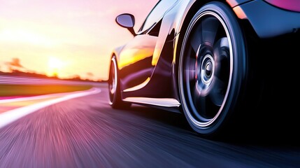 Dynamic Highway Scene at Sunset