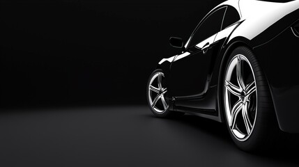 Naklejka premium Sleek Modern Car in Monochrome