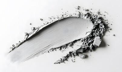 gray smudge on a white backdrop with a stroke of clay, Generative AI 