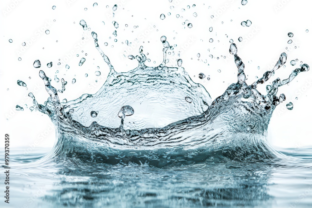 Aufkleber a captivating moment of water splashing upward, creating vibrant droplets that reflect light against