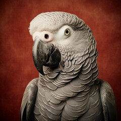 Obraz premium African Grey Parrot, Intelligent Exotic Parrot, Wildlife Photography