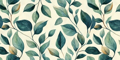 Large abstract green leaves pattern plant leaf.