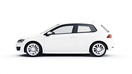 Fototapeta premium White Hatchback Car on Flat Surface