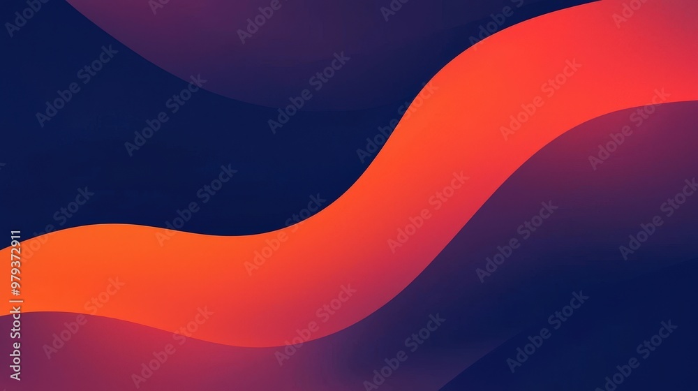 Poster colorful, flowing wave patterns in rich orange and deep purple form a striking abstract background, 