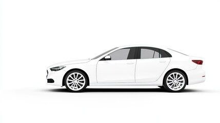 Obraz premium Modern White Car on Clean Background