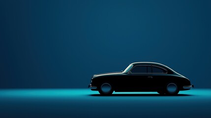 Fototapeta premium Vintage Black Car Against Blue Skies