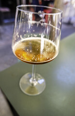 Glass cup with beer