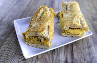 Potato omelette sandwiches