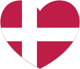 Denmark heart shape flag icon
